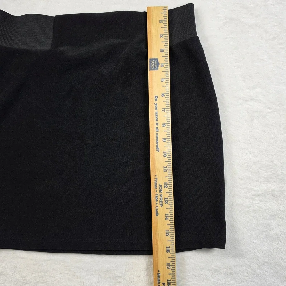 Twenty One Mini Skirt Womens L Black Excellent Elastic Waist Bodycon‎ Stretch